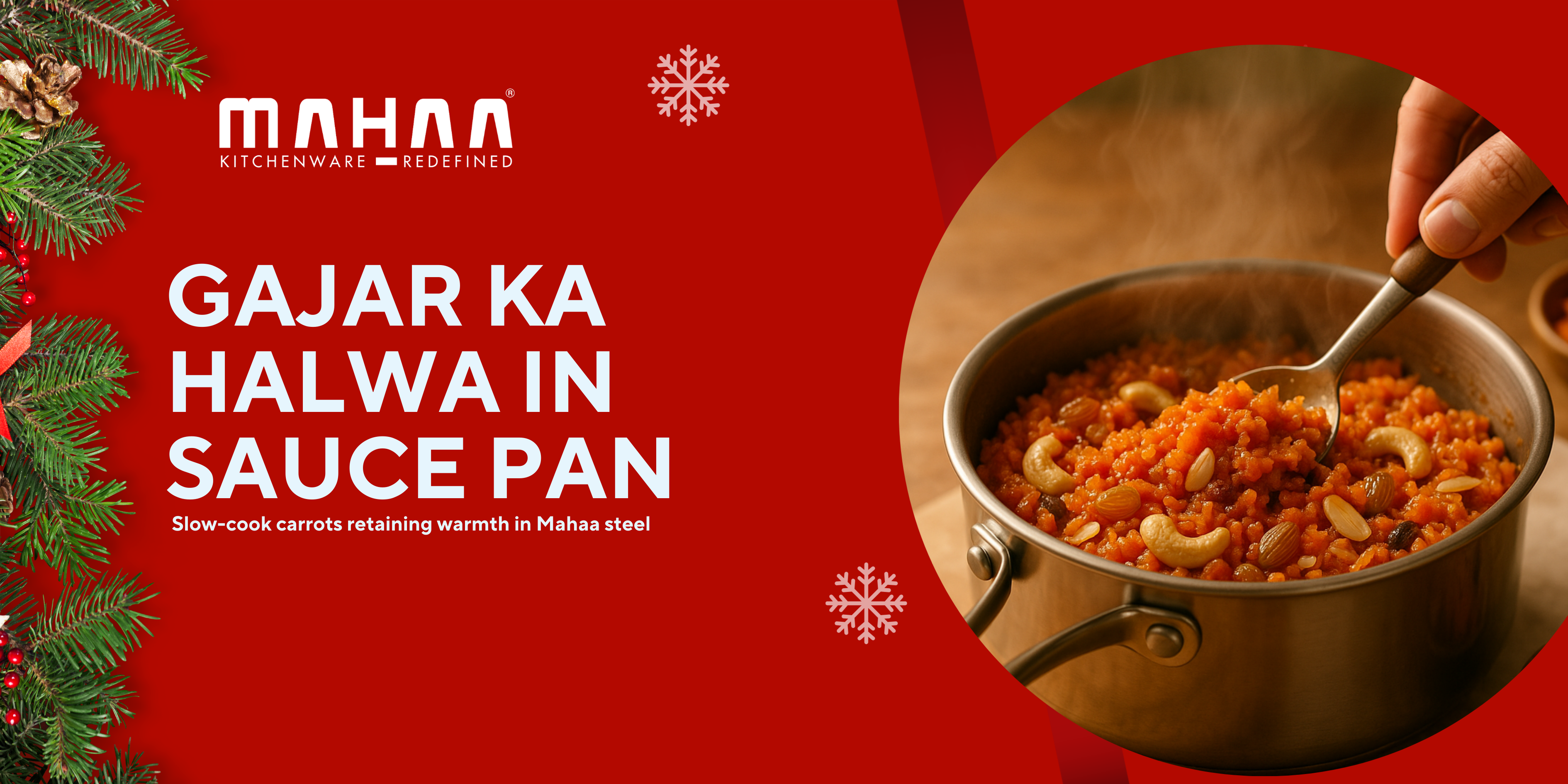 Gajar ka Halwa in a Sauce Pan: Slow-Cooked Carrots, Warmth Retained in Mahaa Steel